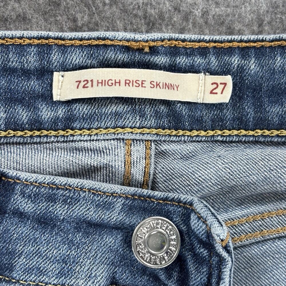 Levi's 721 High Rise Skinny Jeans 18882-0166 Manic Monday Blue 27x30 - Picture 3 of 9